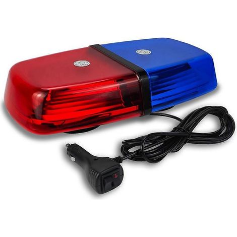 Mini gyrophare stroboscopique de sécurité pour toit de voiture, 12 pouces, 72 LED rouges et bleues clignotantes (1/5)