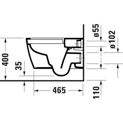 DURAVIT 2518092000 ME par Starck WWC TS 540 mm, HygFl., sans rebord (1/3)