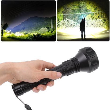 Lampe torche longue portée SST40 haute puissance en alliage d'aluminium, 10 800 mAh, trois modes d'éclairage, étanche, idéale pour l'extérieur, l'aventure, les voyages, la randonnée, le camping, les s (1/5)