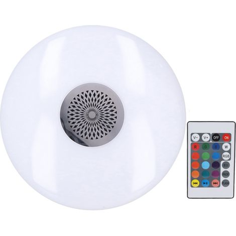 Lampe musicale RGB à changement de couleur E27 24 W avec télécommande et haut-parleur intelligent intégré (plafonnier 85-265 V). (1/5)