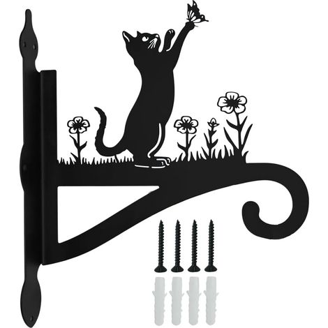 Support mural pour plantes en forme de papillon et de chat (1/5)
