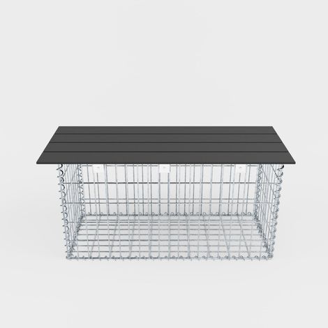 Gabiondeco - Banc de jardin Spiral Gabions 105 x 50 x 40 cm - MW 5 x 10 cm. avec plateau recyclà© en anthracite - Made in Germany (1/5)