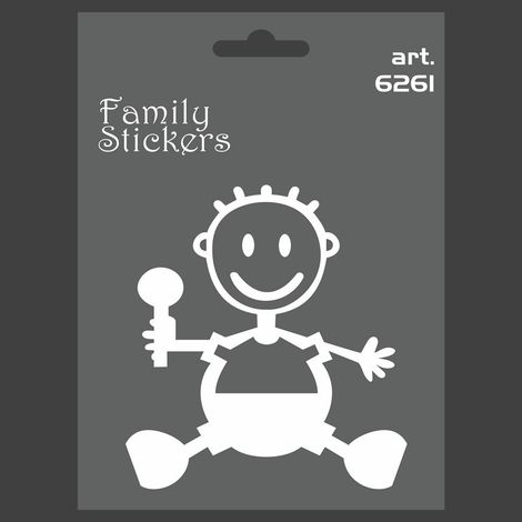 Adesivi Family Stickers 9 x 12 cm - Modello: BEBE' MASCHIO