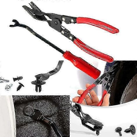 Outil de réparation et d'installation de phares de voiture, pince de démontage des clips de garniture, outil de démontage des garnitures de tableau de bord et de panneau de porte de fourgonnette (2 pi