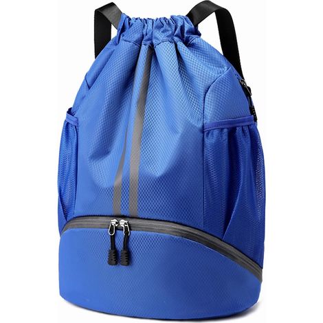 Sac à dos de sport à cordon avec compartiment à chaussures et poche étanche, grande capacité, pour la natation, le fitness, les voyages, le sport et les activités de plein air (femmes et hommes).(noir (1/5)
