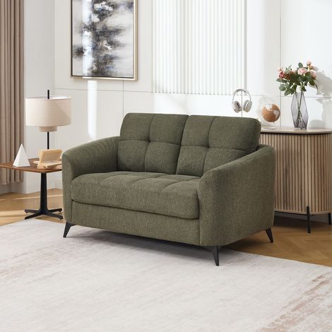 Solna 2 Seater Scandi Style Fabric Living Room Sofa (Green) (1/5)