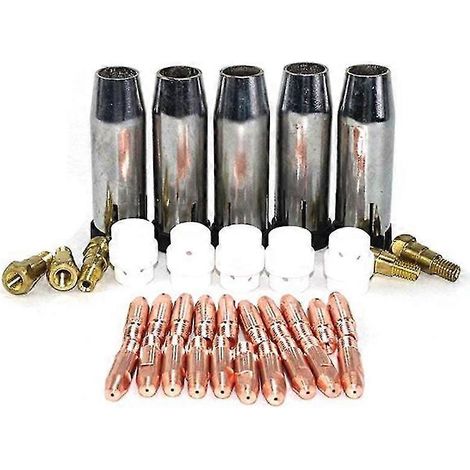 35 pièces 24KD Consommables pour torche de soudage MIG 1,0 mm : porte-buse, diffuseur de gaz (1/5)