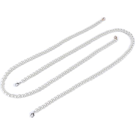 2Pcs Imitate Pearl Chain Strong Fashionable Simple Handbag Chains Accessories for Bag Mobile Phone Decoration1m (1/5)