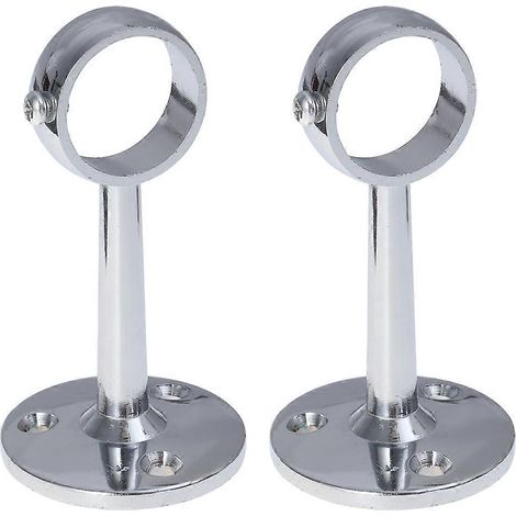 Lot de 2 supports pour tringle à vêtements - 25 mm-Silver