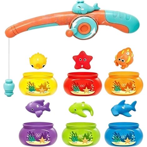 de Pêche Magnétique Apprentissage des Couleurs et d'eau  Jouet De Pêche Magnétique Pour Pour Table, Fête, Baignade, , Bain, Piscine, Planche, En Extérieur (1/5)