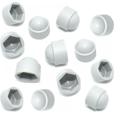 Lot de 20 cache-écrous hexagonaux en plastique blanc M10 (clé de 17 mm) pour écrous et boulons hexagonaux (1/3)