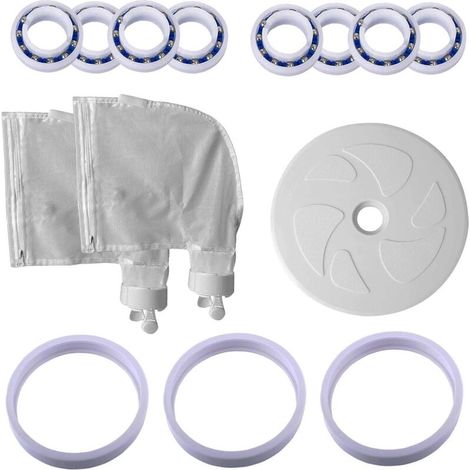 Shmshng – Ersatzbeutel für Poolroboter – 2er-Pack K13 K16 – 3 verstellbare Reifen C10 – 8 Kugellager C60 – 1 großes Rad C6