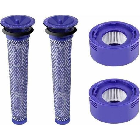 Ensemble de 4 filtres avec 2 filtres moteur arrière pour Dyson V7 V8 et 2 filtres moteur avant pour Dyson V6 V8 V7 DC58 DC59 Accessoires pour aspirateur