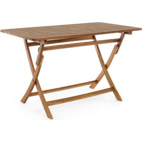 Tavolino da bar pieghevole "Noemi" in legno di acacia, finitura ad olio, per esterno -70 x 120 cm (1/5)