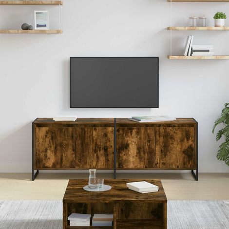 vidaXL Mobile TV Quercia Fumosa 140 x 36 x 49.5 cm Legno