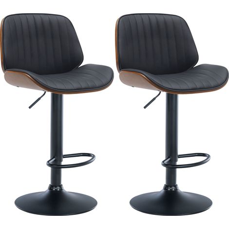 2er Set Barhocker Nova Kunstleder walnuss/schwarz (1/5)