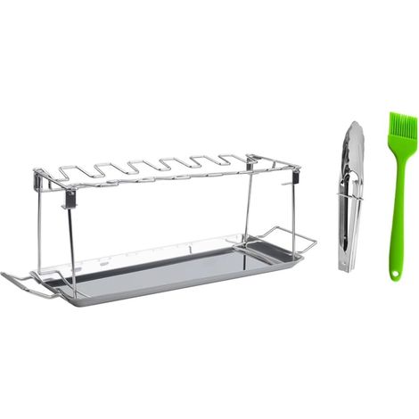 Grelha portable para frango ao churrasco, 1 set of assar em aço inoxidável, Le Campamento