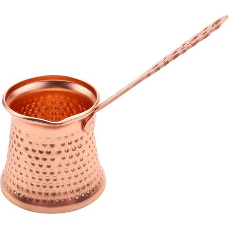 Cezve - Cafetera Turca De Cobre - Capacidad 320 Ml - Interior Estañado - Mango De Acero Inoxidable - Para Café Turco (1/5)