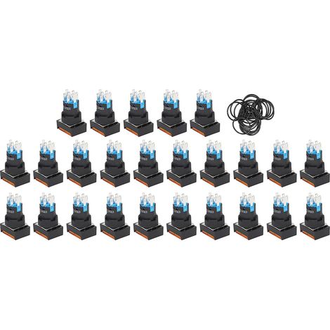 Lot de 25 interrupteurs à bouton-poussoir électriques avec voyant lumineux pour équipements industriels 12 V (1/5)