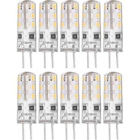 10 pièces G4 ampoule LED Bi broche Base Silicone blanc chaud 3000K 1.5W AC220V 110LM paysage ampoules remplacement (1/5)
