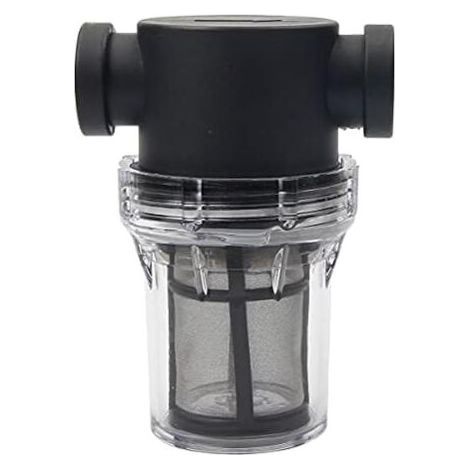 Pipeline Filtre de pompe à eau 3/4" avec tamis en acier inoxydable 100 mailles, filtre en maille en ligne pour arrosage du jardin (noir) (1/4)