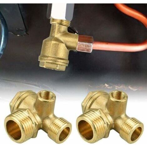 2PCS Clapet Anti Retour Compresseur en Cuivre 10mm 16mm 20mm Valve Anti Retour Compresseur Antirouille Clapet de Retenue Compresseur Anti-usure pour Connecter les Raccords de Tuyauterie (1/4)