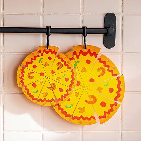 2 sous-verres en forme de pizza, set de table rond (lot de 2) (1/2)