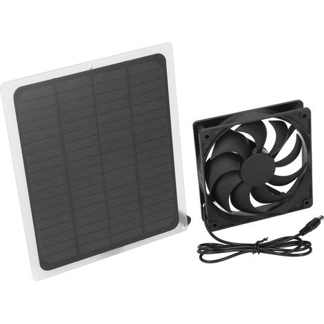 Ventilateur d'extraction solaire portable 5W 5V à économie d'énergie, idéal pour le camping, les caravanes, les poulaillers, les niches pour chiens et les cabanes dans les arbres. (1/5)