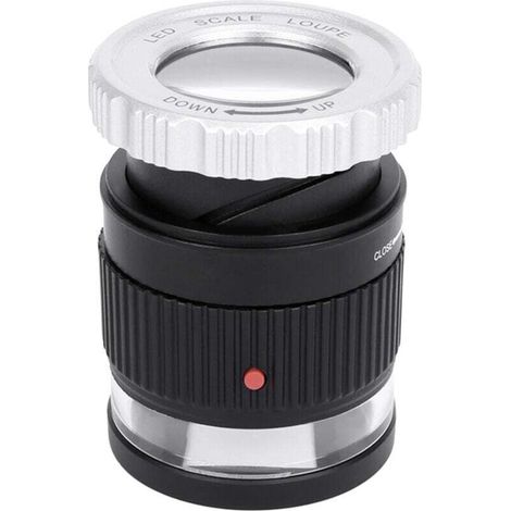 Échelle LED Loupe 30x Amballage réglable Magroir de type de cylindre métallique avec petite taille bijoux 3 lumières UV noir (1/4)