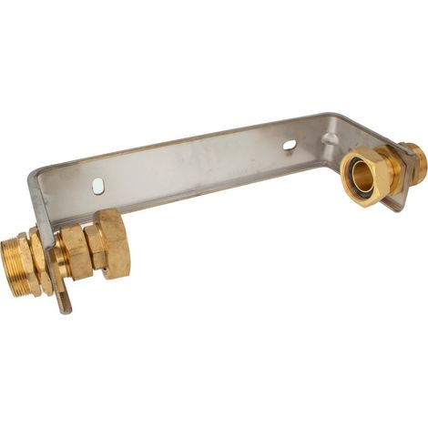 JS Wasserzähler-Bügel 2 x 2 Zoll, für Hauswasserzähler mit Baulänge 300 mm, nicht verstellbar, Edelstahl (1/5)