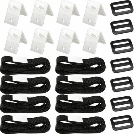 Set De 8 Kit De Fixation pour Bâche Solaire De Piscine, Sangles Adhésives Nylon Plaques De Fixation Boucles pour Fixation De Bâche Solaire