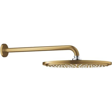 Grohe Rainshower Cosmopolitan - Kopfbrause Cosmopolitan 310 mit Arm 38 cm, 1 Strahlart, Cool Sunrise gebürstet 26066GN0