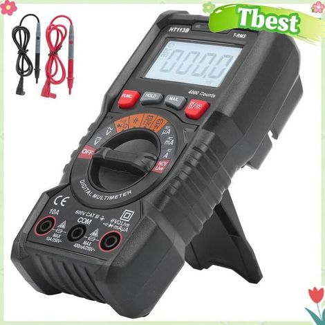 Tbest testeur de multimètre Multimètre numérique portatif à portée automatique, testeur de capacité de quincaillerie test (1/5)