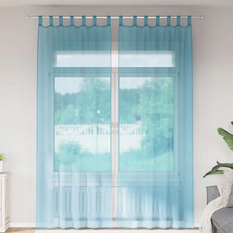 Voile Curtains with Loops 2 pcs Turquoise 140x260 cm vidaXL
