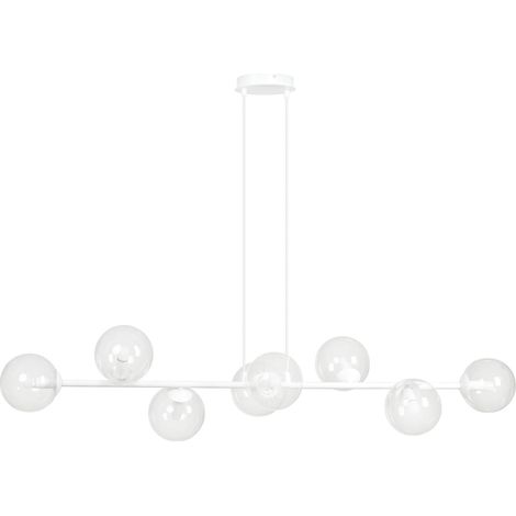 Suspension Emibig Rossi 8xE14 blanc verre clair IP20 (1/5)