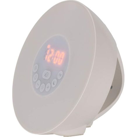 TFA Dostmann 60.2019.02 - Sveglia luminosa con alba, radio FM, 6 suoni, funzione snooze, bianco, plastica, 170 mm (1/5)