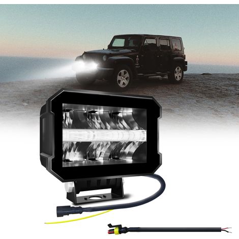 Barra luminosa a LED da 100 W con combinazione spot/flood, 5 pollici, 10000 lumen, impermeabile, ideale per barche, camion, trattori, rimorchi e veicoli fuoristrada.