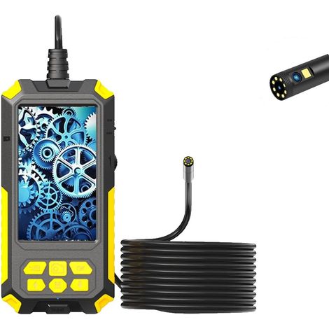 8 mm Doppelobjektiv-Endoskop-Inspektionskamera, digitale Endoskop-Kamera, industrielles Endoskop mit 9 LED-Leuchten, IP68 wasserdichte Kanalisationsschlangenkamera mit Kabel