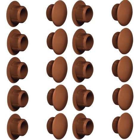 Cyclingcolors – Lot de 20 cache trou bouchon plastique 10mm marron RAL 8007 – Pour finition soignée sur bois dur – Capuchon protection meuble