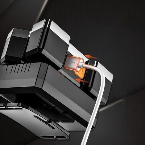 Lampe frontale LED rechargeable USB 5W étanche à 5 têtes pour le camping, la randonnée et les situations d'urgence. Câble USB et cordon inclus. Boîte de rangement. (1/5)