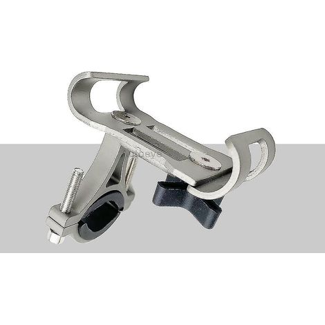 Support de téléphone pour vélo avec anneau rotatif à 360° en alliage d'aluminium, antidérapant, compatible avec VTT, moto, GPS, iPhone et Samsung - Gris (1/5)