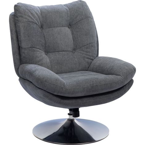 Fauteuil de salon relax pivotant en tissu - ERIC (1/4)