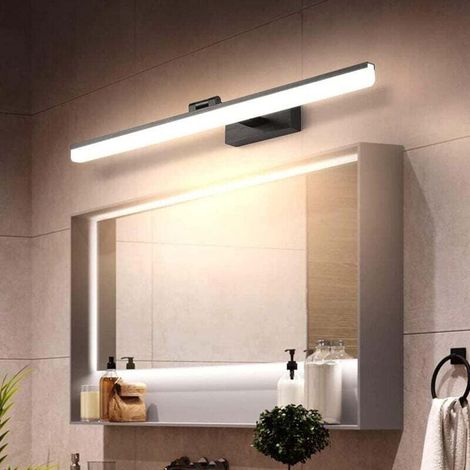 LED Bathroom Mirror Light 50cm, 12W, IP44 Waterproof Wall Light 180° Rotatable, Modern Mirror Light, Warm White 3000K, Schwarz [Energy Class F] MUMU (1/4)