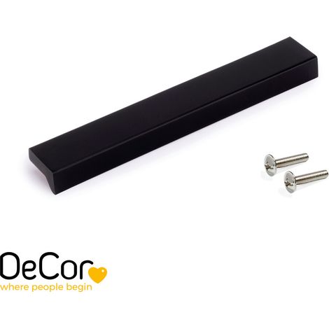 Poignée pour meubles Xirivella L160mm entraxe 128mm Aluminium Anodisé noir - EMUCA - 9355567 (1/3)