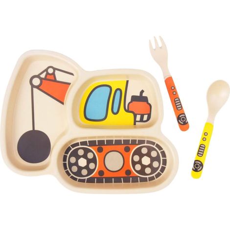 Assiette Enfants - Assiette Divisée En Fibre De Bambou - Couverts Enfants - Lot De 3 Pièces Pour Tout-Petits - Sans Bisphénol A (1/5)