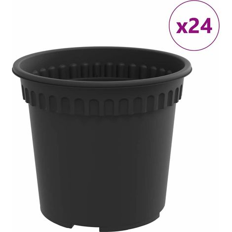 Maison Exclusive - Vaso Rotondo per Fiori 24 pcs Nero Ø 15 x 12 cm Plastica