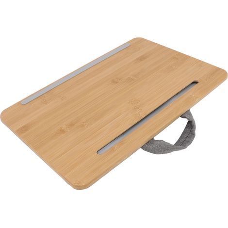 Support portable multifonctionnel pour ordinateur portable, idéal pour le lit, le canapé ou le fauteuil, format 42 x 27,5 cm. Dimensions compactes. (1/5)