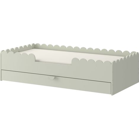 BOOK NOOK Lit enfant Montessori 80x160 cm avec tiroir et barrières amovibles sans matelas motif BOOK NOOK (1/5)