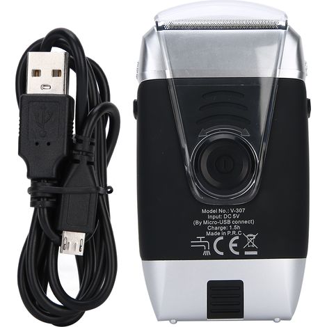 Rasoir Électrique Rechargeable - Rasoir À Tête Rasée Et Barbe - Moteur Puissant - Utilisation Sans Fil Ou Sur Secteur - 1 Pièce (1/5)