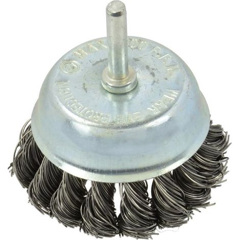 Cepillo frontal de alambre trenzado de 75 mm/3" con vástago (20/100) (1/3)